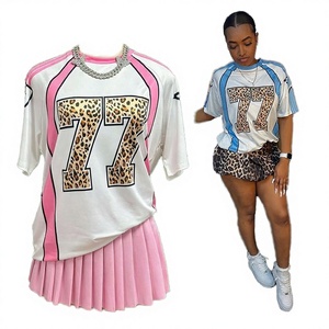 เสื้อยืดผู้หญิงลายเสือดาว แบรนด์ USA Clothing Summer Boutique 2025 ผ้าโพลีเอสเตอร์ ระบายอากาศได้ดี ทรงเข้ารูป ไม่เป็นขุย แขนสั้น สไตล์ลำลอง - Product Image 2