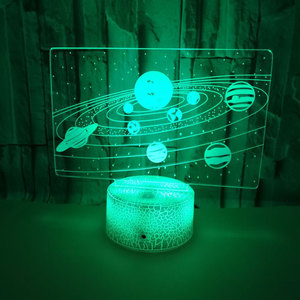 Romantique Sept changements de couleur peuvent être personnalisés planète série ciel étoilé lune 3d veilleuse - Product Image 4
