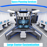 Conception moderne et complète de consoles de centre de commande, services personnalisés, planification de l'espace pour les centres de surveillance et de contrôle