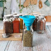 Bocaux à épices avec étiquettes, bocaux à épices en verre de 6 oz avec couvercles métalliques, bouteilles de rangement pour épices pour étagère à épices, armoire, tiroir