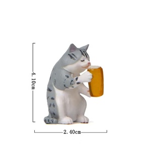 Figuras de animales de gatos borrachos, juguetes para decoración de pasteles, 8 Uds., figuritas en miniatura creativas para <span class=keywords><strong>cachorros</strong></span>, adornos de decoración de micropaisaje - Product Image 5
