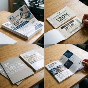 Brochure personnalisée XJY en carton duplex format A4, impression offset, pour bons <span class=keywords><strong>de</strong></span> <span class=keywords><strong>réduction</strong></span>/tickets, avec sérigraphie - Product Image 4