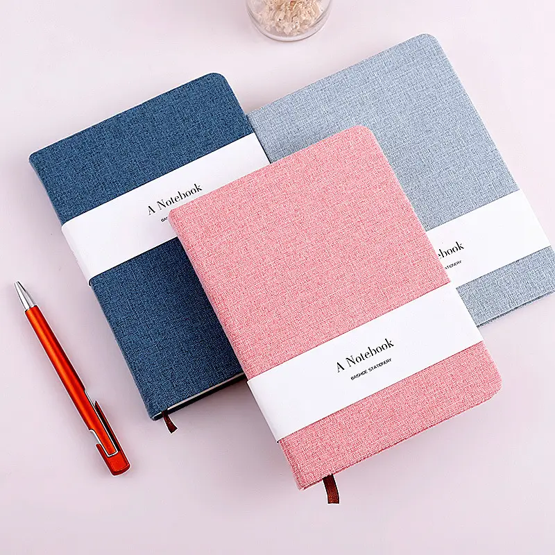 Linen Journal Custom Notebooks Hardcover A5 18.5*13.5cm School Supplies Fancy Diary Good Quality Notebooks