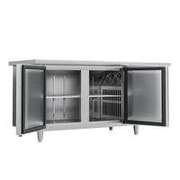 Réfrigérateur de table de préparation de sandwichs en acier inoxydable à double température pour la réfrigération de garniture de pizza de cuisine de restaurant