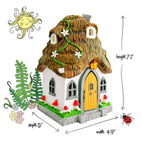 Poly résine fée jardin maisons à vendre fée jardin statue maison figurine arbre maison avec LED énergie solaire