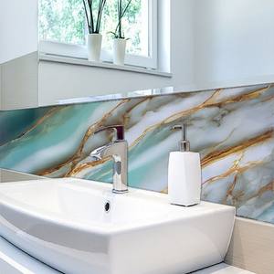 Wallpaper tekstur marmer modis, dekorasi rumah 3D, Wallpaper Hotel mewah garis emas, lapisan pelindung dekorasi marmer - Product Image 6