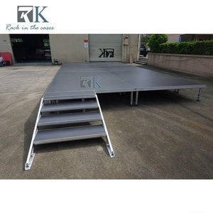 Escenario de Cuatro Patas con Barandilla de Seguridad, Escenario de Aluminio con Altura Ajustable - Product Image 4