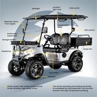 Voiture de golf tout-terrain haut de gamme personnalisée à quatre roues, 2 places, batterie lithium 12V, chariot de golf électrique 4x4 avec marchepied latéral