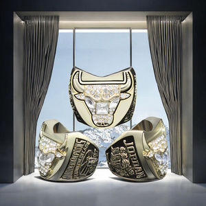 <span class=keywords><strong>Ensemble</strong></span> de bagues de championnat de <span class=keywords><strong>basket</strong></span>-ball Chicago en argent plaqué argent classique en alliage de zircon personnalisé, boîte cadeau d'exposition, Kobe Bryant <span class=keywords><strong>Jordan</strong></span> pour - Product Image 3