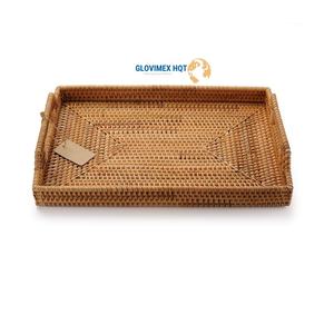 Oferta Especial: Salvamanteles Rectangular de Ratán Hecho a Mano, Ecológico y Vintage, Fácil de Limpiar, Organizador para Cocina y Hogar, Decoración GLOVIMEX - Product Image 1
