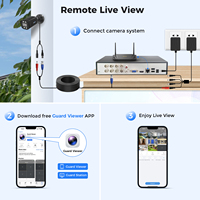 Hiseeu Kit Système de Caméras de Sécurité AHD 8 Canaux 5MP HD Filaire pour Extérieur avec Vision Nocturne DVR 5 en 1