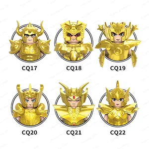 CQ17-22 Taurus Gemini Libra Aries Virgo Pisces Anime Gold Twelve Constellations Educational Building Blocks Kids Gift Mini Toys