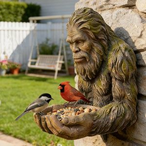Nuovo Mangiatoia per Uccelli Bigfoot in Resina, Decorazione per Casa e Giardino, Luogo per l'Atterraggio degli Uccelli, Ciondolo Artistico - Product Image 2