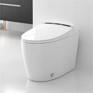 Wc inteligente japonês, material sanitário moderno montado de piso cerâmico japonês inteligente uma peça de vaso sanitário inteligente automático