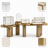 Vitrine de présentation de bijoux en verre ronde personnalisée pour les acheteurs en gros, les bijouteries et les projets d'aménagement intérieur