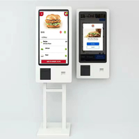 Système de kiosques en libre-service à écran tactile de 15,6 pouces, terminal de point de vente, paiement NFC, lecteur de codes-barres, restauration rapide, caisse enregistreuse