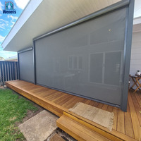 Persianas enrollables impermeables para exteriores, persianas baratas con cremallera para toldo pérgola