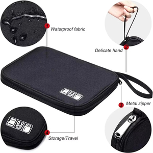 Waterproof Custom Logo Digital <strong>Electronic</strong> <strong>Organizer</strong> Portable Travel Cable USB Data Line Charger Plug Storage Bag with Zipper - Product Image 3