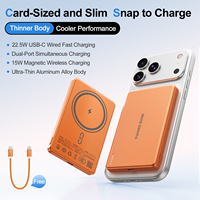 Batería Externa Magnética Inalámbrica de 5000mAh, Mini, Ligera, con Logotipo Personalizable, Carga Rápida Tipo C de 15W, Ideal para Viajes