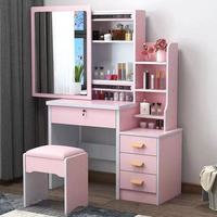 Nouvelle coiffeuse de style nordique à 3 tiroirs pour chambres féminines, mobilier d'hôtel, commode de maquillage avec miroir