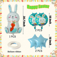 Ensemble de 5 ballons en forme de lapin pour la décoration de fête de Pâques