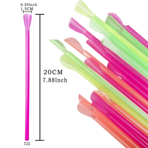 Pajitas de neón multicolor para batidos, helados y milkshakes de verano, accesorio para fiestas de cumpleaños y bares, venta al por mayor - Product Image 6