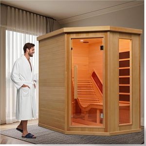 Smartmak 1 or 2 Person Full Spectrum Red Light Therapy Luxury Recliner Home Corner Canadian Hemlock <strong>Far</strong> <strong>Infrared</strong> Wood <strong>Sauna</strong> - Product Image 1