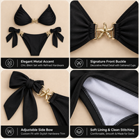 Bademode Badeanzüge Micro-BH Frecher Slip Strandkleidung Hochwertiges Bikini-Set mit Metall-Accessoires