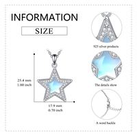 YFN Fine Jewelry S925 Sterling Silver 3A Zircon Moonstone Star Pendentif Collier