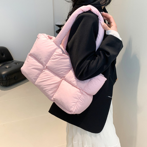 Tas Tote Kapas Berlapis Kapasitas Besar Model Terbaru <span class=keywords><strong>2026</strong></span> untuk Wanita, Tas Selempang Santai Trendy, Tas Tangan dengan Ritsleting - Product Image 3
