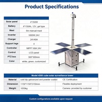 Tour de surveillance solaire mobile, système de sécurité CCTV et mât de 6 m pour les zones éloignées