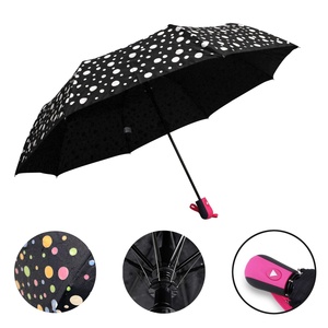 2024 Color Changing <b>Umbrella</b> With Cute Polka Dots Pattern Automatic Open Close Button Portable Light Weight Windproof Good Gift - Product Image 2