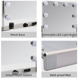 Dimmable Tri màu LED Magnifying gương mỹ phẩm với bề mặt lớn có thể sạc lại HD Vanity gương cho trang điểm - Product Image 3