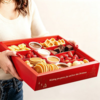 Caja de Regalo de Papel Kraft Mate Reciclable, Fabricada en Fábrica, Serie Navideña, Estilo Tian Di Gai, Elegante y Exquisita, para Crepas