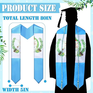 Estola de Graduación Personalizable con Cordones de Honor, en Poliéster Ecológico, Unisex, Artículos Esenciales para la Graduación - Product Image 2