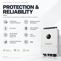 Convertisseur hybride Growatt WIT 5K-HU pour maison, batterie LiFePO4 basse tension 48V, protection IP65, montage mural