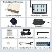 Système de surveillance de la pression des pneus sans fil numérique CARQSENG 433,92 MHz TPMS avec capteur externe pour camions 12-30 V