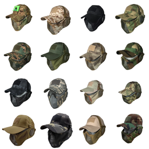 Masque tactique respirant en fil d'acier demi-visage pour les amateurs de plein air, masque en maille pliable pour <span class=keywords><strong>airsoft</strong></span>, chapeau - Product Image 3