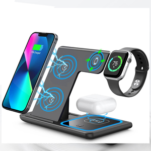 <span class=keywords><strong>Cargador</strong></span> Inalámbrico Rápido y Portátil 3 en 1, Estación de Carga Inalámbrica, Soporte de Carga Rápida para <span class=keywords><strong>iPhone</strong></span> 14 13 12 11 Pro <span class=keywords><strong>Max</strong></span> <span class=keywords><strong>XS</strong></span> - Product Image 1
