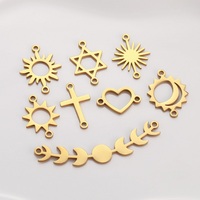 Acier inoxydable Lien Connecteur Charmes Soleil Lune Croix Coeur Amour Pendentifs 18K Or Couleur Bijoux Colliers Bracelets Accessoires