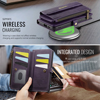 Étui Portefeuille CaseMe C39 pour Samsung S25 Edge S24 Ultra S23 Plus S22 S21 FE S20, Sacoche Bandoulière Magnétique Multifonction 3 en 1