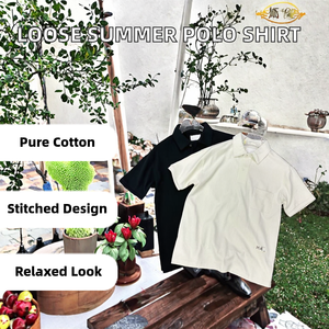 Polo en coton surdimensionné pour homme, manches courtes, coupe ample, décontracté, avec poche brodée, logo personnalisé, fournisseur - Product Image 2