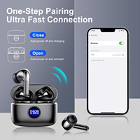Earphone Peredam Kebisingan Custom Print Logo S57 ENC 13mm SBC Hi-Fi Sound Wireless In-Ear dengan Layar LED Penunjuk Daya