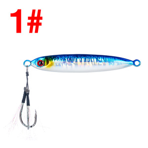 Leurre de pêche métallique lumineux et à coulée rapide, 10g, 20g, 30g, 40g, 60g, 80g, 100g, 6 couleurs - Product Image 6