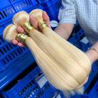613 Blonde Bone Droite Bundles de Cheveux Humains 30 32 Pouces Remy Cheveux Brésiliens Tissage Bundles Extensions