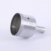 Foret diamanté de précision à paroi mince, électroplaqué, 4-50 mm, finition nickel, tige argentée, pour perçage du verre