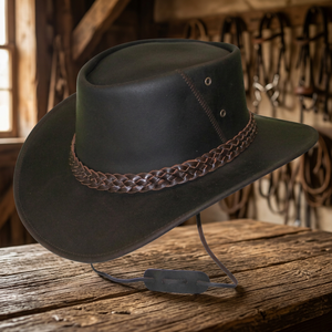BS International Genuine Leather Customized Fashion Cowboy <b>Hat</b>-Unisex Four Seasons Casual Travel Beach Use NAD5436 - Product Image 1