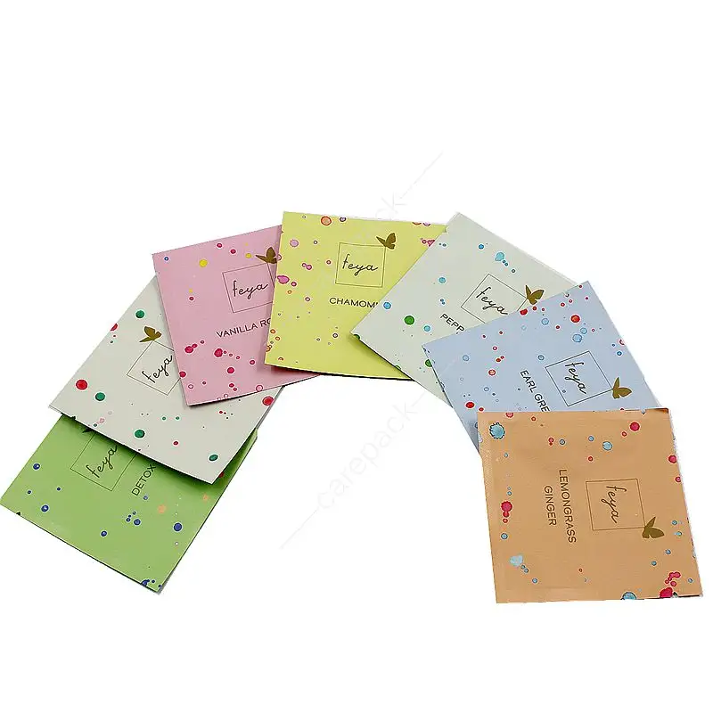 Food Grade Foil Heat Sealed Custom Individually Coffee Diet Tea Packaging Sachet Collagen Beauty 3 Side Sealed Cream Sample Bags