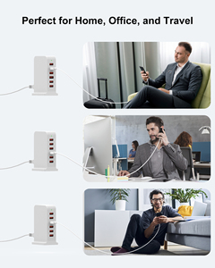 Chargeur de bureau universel 6 ports USB QC3.0 50W Charge rapide Matériel ABS - Product Image 2