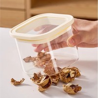 Bocaux de rangement empilables en verre borosilicate de haute qualité avec couvercles en verre transparent et silicone de qualité alimentaire